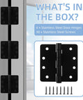 6 Pack Heavy Duty 4 Inch Ball Bearing Door Hinges Stainless Steel Matte Black Built To Last For Left And Right Hand Doors With One Quarter Radius Corners Includes 48 Screws on door with screws