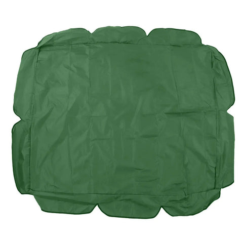Outdoor Patio Swing Cover With 210D Silver Coated Oxford Fabric, Sturdy 4 Reinforcement Straps, Dust Proof UV Shield, All Weather Shade For Garden Chairs, 142x120x18 Cm Dark Green displayed on plain background.