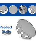 Slick 4 Pack 2.1 Inch 54 MM Wheel Center Hub Caps Snap On Plastic Steel Rim Covers For Smooth Rides close-up showing design and snap features.
