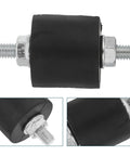 4 Pack M8 Air Compressor Vibration Dampening Mounts With Nuts Heavy Duty Rubber Shock Absorber Pads For Vibration Isolation And Noise Reduction In Industrial Equipment, black rubber mount with threaded ends