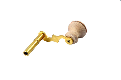 Grandfather Clock Winding Key Set Brass Crank Winder Mainspring Tool For Clock Repair with wooden handle
