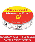 Adhesive Backed Tape Measure Stix For Quick, On The Fly Measurements On Your Workbench, Saw Table Or Drafting Desk, Half Inch By 6 Foot Imperial Tape With Right And Left Reading, roll view