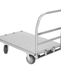 No Sweat Steel Platform Dolly With Triple Side Rails And Smooth Glide Casters Hauls 2500 Pounds of heavy materials.