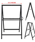 Beefy Heavy Duty Slide In Folding Sandwich Board A Frame Sidewalk Sign 24 By 36 Inch Black Coated Steel Double Sided Frame