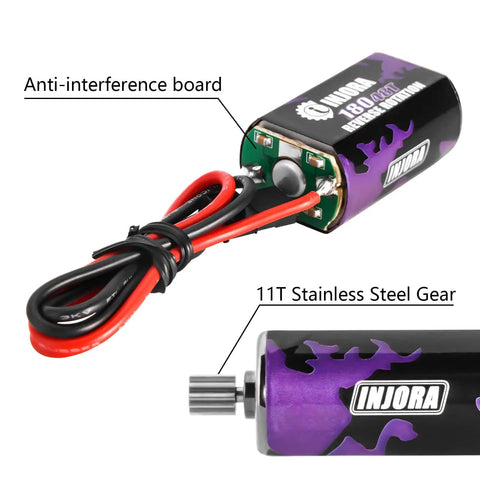 180 Pro Brushed 48T Motor For TRX4M 1 18 Scale RC Crawler Upgrade With Beefed Up Torque Drag Brake Anti Interference Board, close-up view