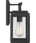 Porch Ready Farmhouse Outdoor Wall Lantern With Clear Glass Panes And Textured Black Finish, 1 Light Small Outdoor Lighting Fixture