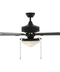 Haven 52 Inch Outdoor Ceiling Fan With LED Light Kit Bronze Finish Five ABS Blades Pull Chain Ideal For Patio Or Porch High CFM 3228