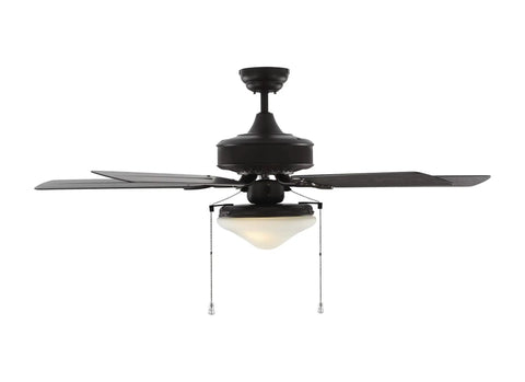 Haven 52 Inch Outdoor Ceiling Fan With LED Light Kit Bronze Finish Five ABS Blades Pull Chain Ideal For Patio Or Porch High CFM 3228