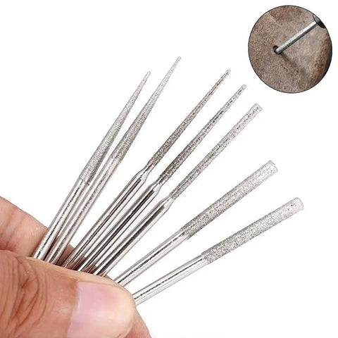 Diamond Mounted Bead Reamer Set With 20 Pieces Diamond Drill Bits In Five Shape Variants Including Cone And Cylinder One Eighth Inch Shank