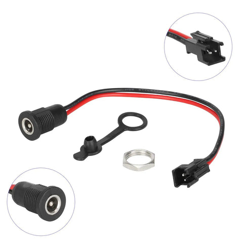 5.5X2.1Mm Electric Scooter Charging Port High Current Female Power Connector Waterproof Dustproof Socket For Escooter Accessories Durable Plastomer Construction