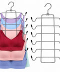 No Sweat Bra Hanger Rack And Tank Top Storage System Featuring 24 Sturdy Metal Hooks For Game Changing Closet Organization And Tight Space Management In Compact Rooms with colorful bras.