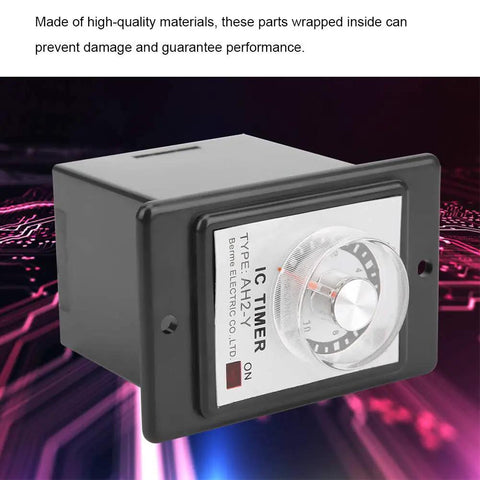 AH2 Y Time Relay 24V Low Voltage Delay Timer For Industrial Control And Electrical Systems With A 10S Delay PVC Housing Boss Level Rugged Component For Home Appliances And Low Voltage Equipment, black PVC timer relay