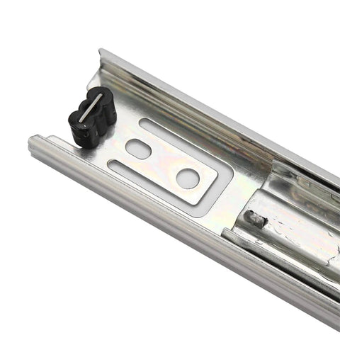 Close-up view of Hardcore 5 Inch Mini Drawer Slides Steel Guide Rails Zinc Plated Tracks with smooth operation design.