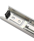 Close-up of Rock Solid Heavy Duty Five Inch Full Extension Drawer Slides For Cabinets And Dresser Drawers Telescoping Rails