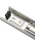 5 Inch Full Extension Drawer Slides, Side Mount Steel Sliding Guides, showing 100mm travel mechanism for kitchen cabinets and wardrobes