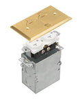 20A Tamper-Resistant Receptacle Floor Box With Flip Lid And Brass Cover Retractable Recessed Socket for Kitchen Countertops and Floors