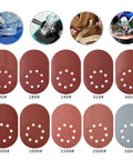 Grab Your 100 Pack Of 5 Inch Alumina Sanding Discs With Hook And Loop Backing For Smooth Polishing From 40 To 2000 Grit showing various grit discs.