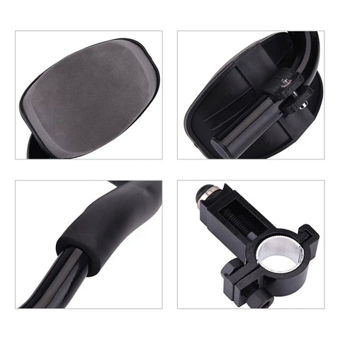 Close-up of Clip On Aero Bar For Road Cycling Aluminum Alloy Armrest Bar With Soft Sponge Cushion and handlebar clamp details.