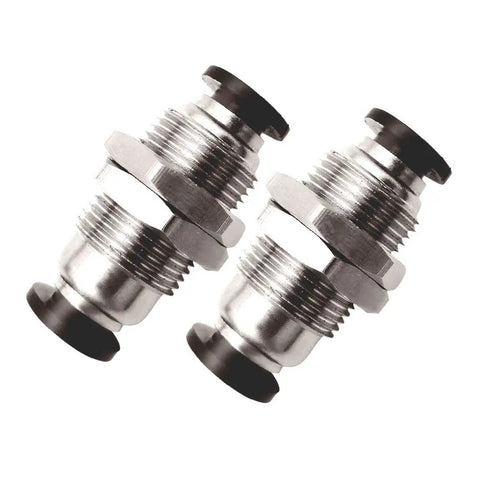 Push To Connect Pneumatic Bulkhead Union Fitting 6mm OD To 6mm OD For Air And Water, Easy Install Brass And Plastic Body