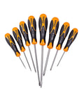 8-Piece 1293INOXD8 Stainless Steel Slotted And Phillips Head Screwdriver Set With Ergonomic Black And Silver Handles