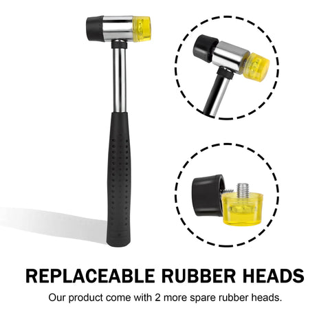 Roll Pin Punch Set With Storage Pouch And Hammer, 9 Piece Beefy Hardened Steel Removal Toolkit hammer with replaceable rubber heads