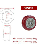 3 Inch Heavy Duty 4 Pc Wheel Casters Lot With Solid Pvc Treads For Furniture Hauling Industrial Machinery Moving And Heavy Transport Gear