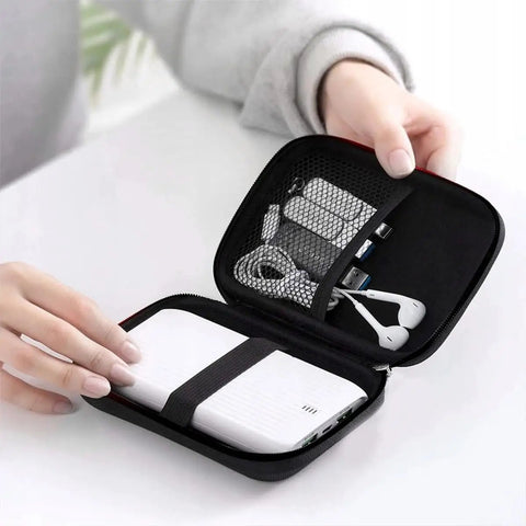 Rugged EVA External Hard Drive Case Pouch For SSDs And HDDs, Portable Protective Storage Bag, Shockproof Black Protector, Slim Travel Companion, 11.5 x 7.5 x 3.5 cm
