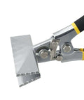 Close-up of Sheet Metal Bending Pliers Hand Seamer Crimping Tool made from chrome vanadium steel with straight elbow handle.