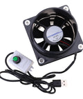 USB Powered Pro Grade Solder Absorber With Exhaust Fan Adjustable Speed Fume Extractor, fan and control switch visible.