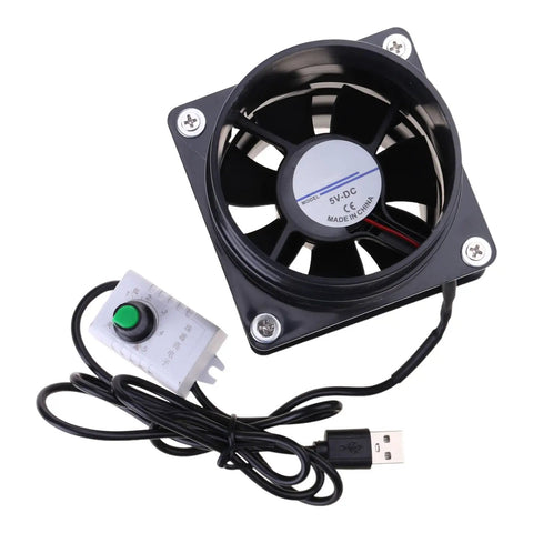 USB Powered Pro Grade Solder Absorber With Exhaust Fan Adjustable Speed Fume Extractor, fan and control switch visible.