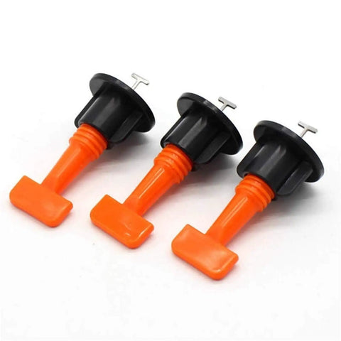 Ultimate Tile Leveling System Kit For Ceramic Floor And Wall Tiles, Reusable Dowels With Wrench, 100 Pcs Flat Pin Fasteners