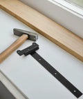 Heavy Duty Black T Shaped Gate Hinge With Slot Bearing For Garden Doors And Wooden Fences 300mm By 4mm alongside hammer