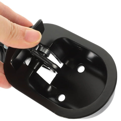 Close-up of Straight Up Universal Recliner Release Cable Replacement With Heavy Duty Aluminum Spring Pull Handle interior mechanism.