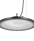 Side view of Six Pack UFO LED High Bay Light with 36000 Lumens of Brightness, 250W, 5000K, IP65, black finish