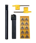 Internal Threading Boring Bar And Lathe Threading Holder Kit With Ten 16ER AG60 Carbide Inserts SER1616H16 Right Hand Five Eighth Inch Shank 100mm Length Includes One Half Inch SNL0013M16 Left Hand Internal Tool Heavy Duty Pro Grade