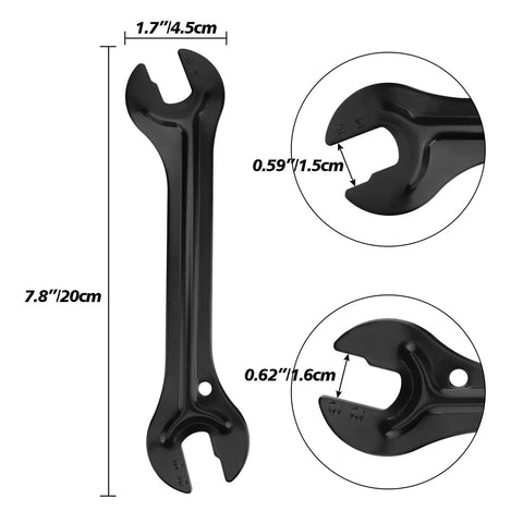2 Pack Bicycle Cone Spanner Hub Wrench Set With Double Sided Pedal Wrenches For 13mm And 14mm Sizes Wheel Hub Axle Cone Adjuster Tools