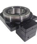 Battle Ready Flange Mount Dg Series Hollow Rotary Actuator Cnc Rotary Table For Servo Motor showing steel gearhead and black finish.