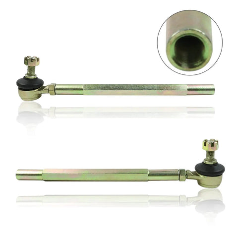 Go Kart Steering Kit With Adjustable Shaft And Tie Rods 445mm Rack Gear Pinion for 110cc Quad Parts, detailed view and end closeup