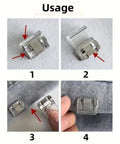 Usage instructions for 20 Pairs Quick Fix Hem Clips and Reusable Clamps for Pants, Paper and Window Ventilation, Transparent Purple Tops with Sturdy Metal Base