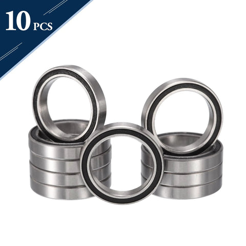 Front view of HiPicco 6700-2RS deep groove ball bearings, 10x15x4 mm, chrome steel, rubber sealed, 10 pcs
