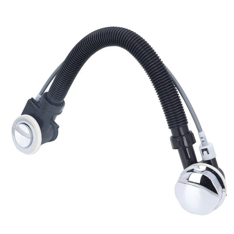 Onythral Bathtub Overflow Drainer Easy Install, flexible drain pipe with chrome stopper and black connector.