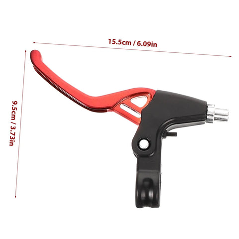 3 Pair Aluminum Alloy Bike Brake Levers Set Red For Mountain And Road Bikes shown in size 15.5x9.5cm