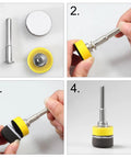 Assembly process for 5 Pc Heavy Duty Hook And Loop Sanding Disc Pad Kit For Rotary Tools 1 Inch Backing Pads with drill adapter