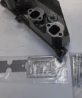 Exhaust Manifold Riser Elbow Kit For GM 4.3L Volvo Penta Marine Engines, includes gaskets and bolts, heavy duty cast iron, 1994 and up.