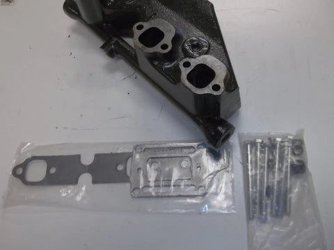 Exhaust Manifold Riser Elbow Kit For GM 4.3L Volvo Penta Marine Engines, includes gaskets and bolts, heavy duty cast iron, 1994 and up.