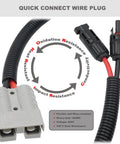 Heavy Duty MC-4 To 50A/600V Anderson Solar Panel Connector Cable with 10 AWG Tinned Copper Wire, close-up of connectors