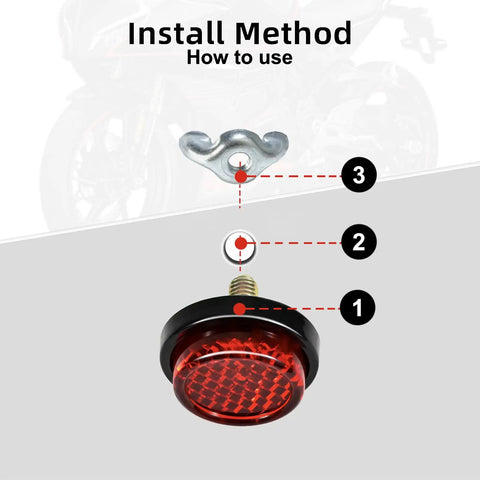Installation steps for Red Reflectors Motorcycle License Plate Bolts And Nuts Set For Motorcycle And Bicycle