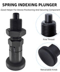 Two Pack Push Fit Ball Nose Spring Plungers With M12x1.5 Threads Carbon Steel Self Locking Indexing Plungers front view