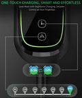 Close-up of Level 2 EV Charger 40 Amp With Adjustable Current And Delay, 240V 9.6kW Portable Home Charging Station controls