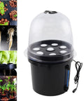 Hydroponics Seedling Cloning System Kit With Fog Dome, 8 Hole 5L Soilless Grow Box showing aeroponic propagation setup.